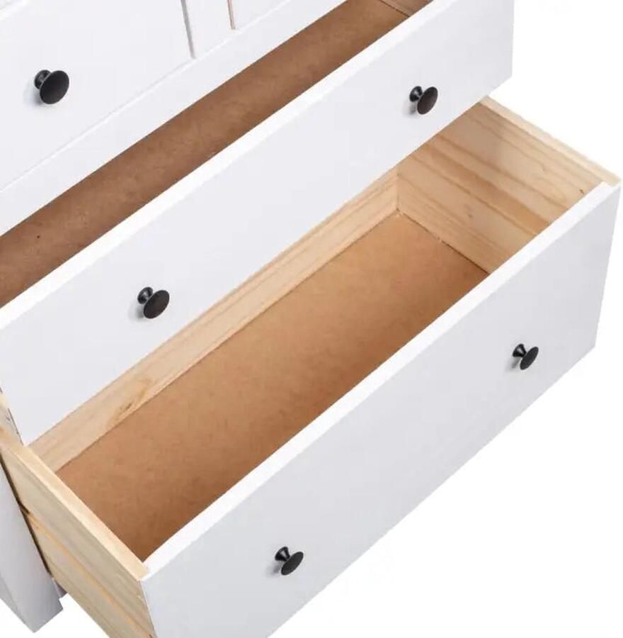 VidaXL Dressoir Dressoirs Houten Dressoir Bijzetkast Dressoir Panama Range 80x40x83 cm grenenhout wit