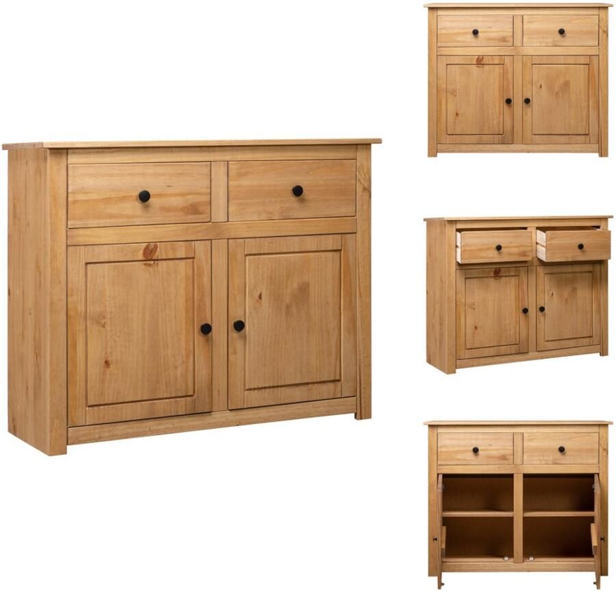VidaXL Dressoir Dressoirs Houten Dressoir Bijzetkast Dressoir Panama Range 93x40x80 cm massief grenenhout