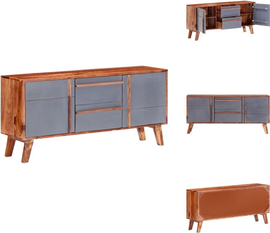 VidaXL Dressoir Dressoirs Houten Dressoir Houten Dressoirs Dressoir 120x30x55 cm massief sheeshamhout grijs