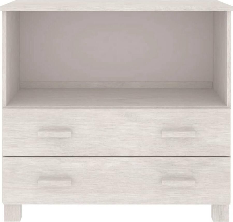 The Living Store Dressoir HAMAR 85x35x80 cm massief grenenhout wit Dressoir Houten Dressoir Vintage Dressoir Salontafel Tv Tafel - Foto 4