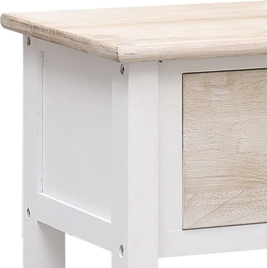 VidaXL Dressoir Dressoirs Houten Dressoirs Kast Dressoir 108x30x76 cm massief paulowniahout wit en rbuin