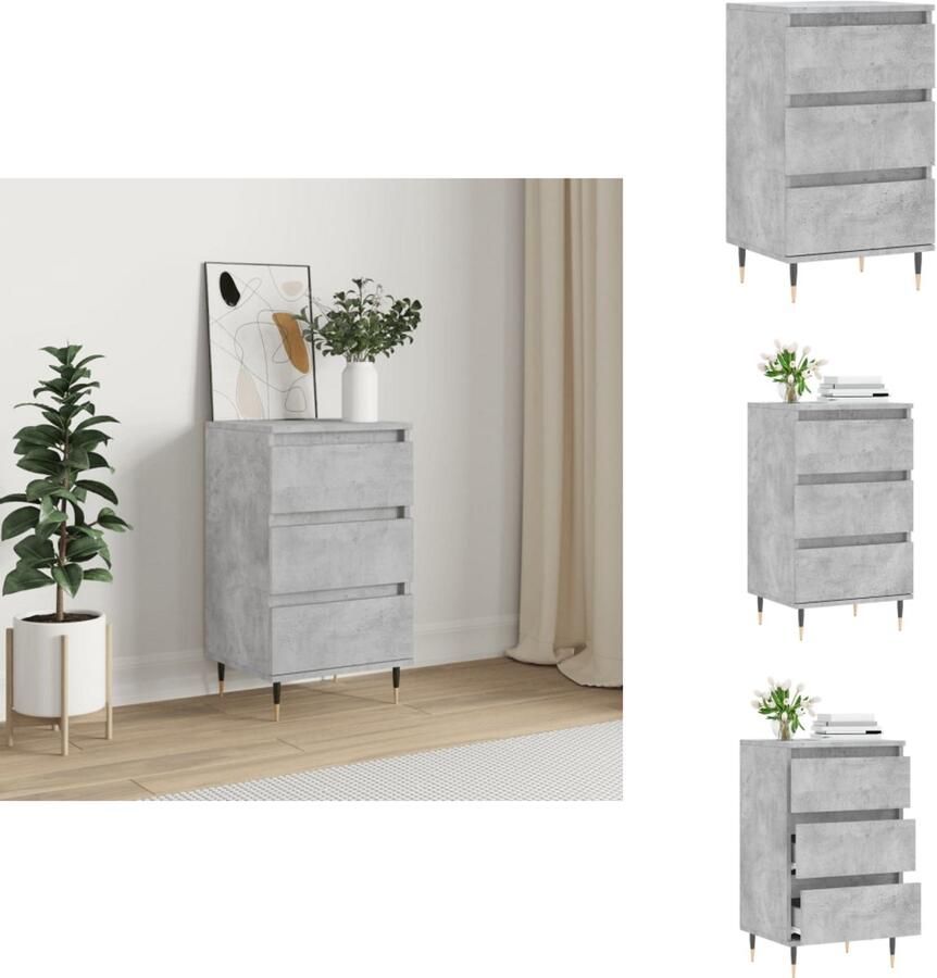 VidaXL Dressoir Dressoirs Kast Buffetkast Dressoir 40x35x70 cm bewerkt hout betongrijs