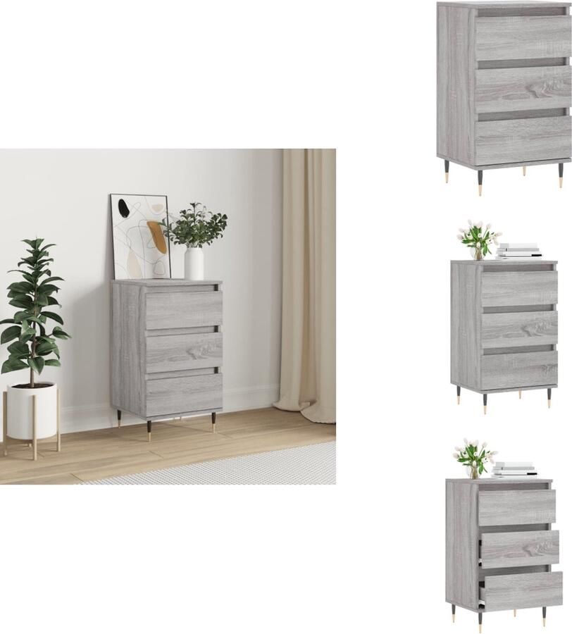 VidaXL Dressoir Dressoirs Kast Buffetkast Dressoir 40x35x70 cm bewerkt hout grijs sonoma