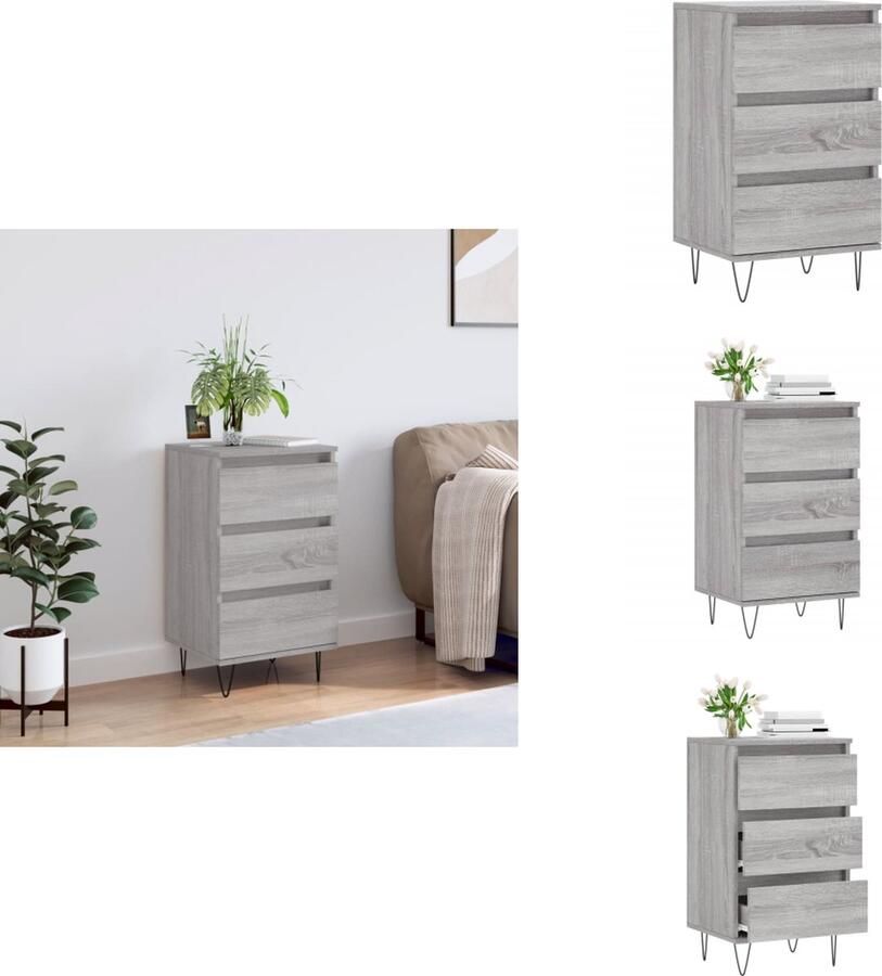 VidaXL Dressoir Trendy Meubelen Afmetingen- 40 x 35 x 70 cm Kleur- Grijs sonoma eiken Keukenkast