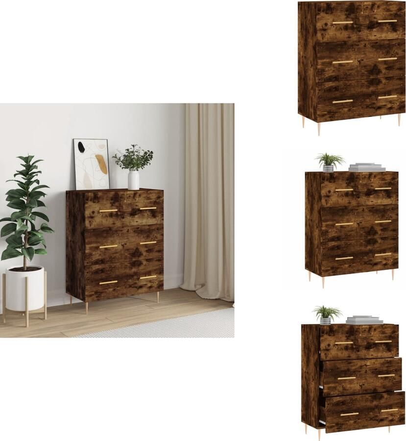 VidaXL Dressoir Dressoirs Kast Buffetkast Dressoir 69 5x34x90 cm bewerkt hout gerookt eikenkleurig