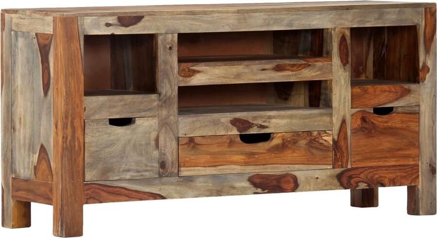 VidaXL Dressoir Dressoirs Kast Dressoirkast Dressoir 100x30x50 cm massief sheeshamhout grijs