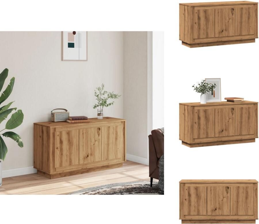 VidaXL Dressoir Dressoirs Kast Dressoirkast Dressoir 102x35x55 cm bewerkt hout artisanaal eikenkleurig
