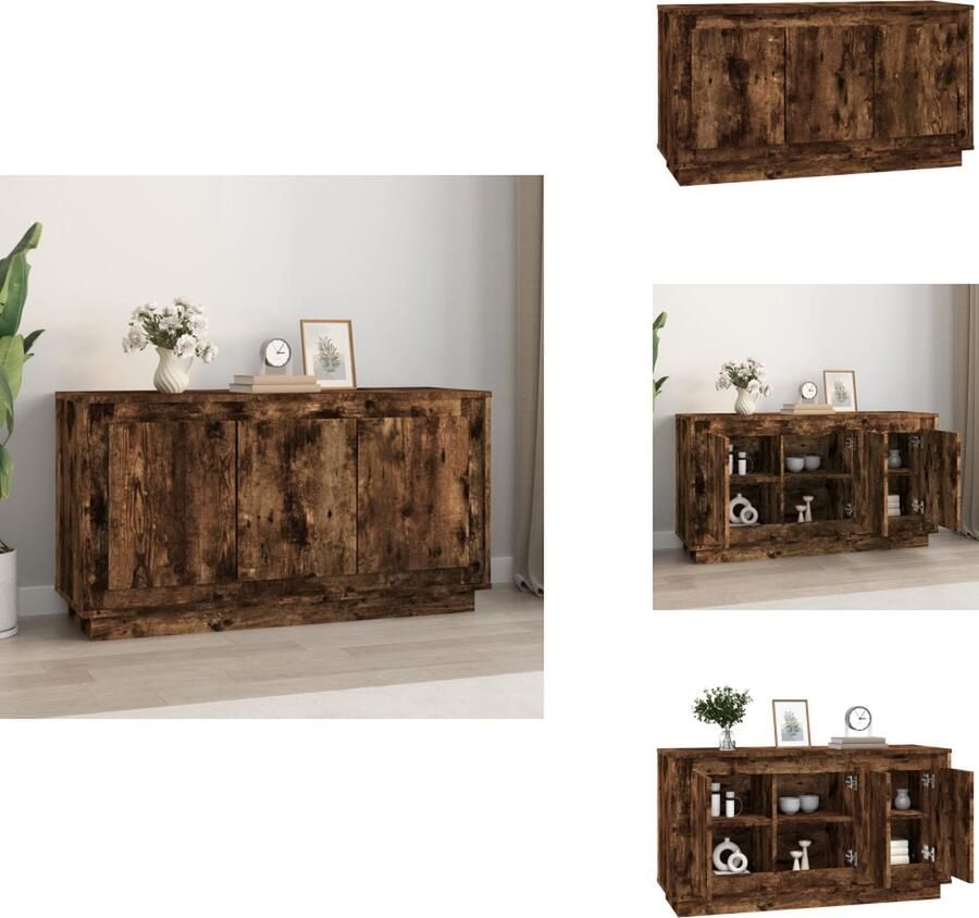 VidaXL Dressoir Dressoirs Kast Dressoirkast Dressoir 102x35x55 cm bewerkt hout gerookt eikenkleurig