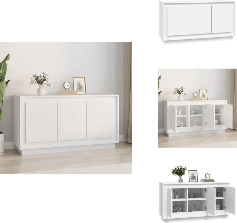 VidaXL Dressoir Dressoirs Kast Dressoirkast Dressoir 102x35x55 cm bewerkt hout wit