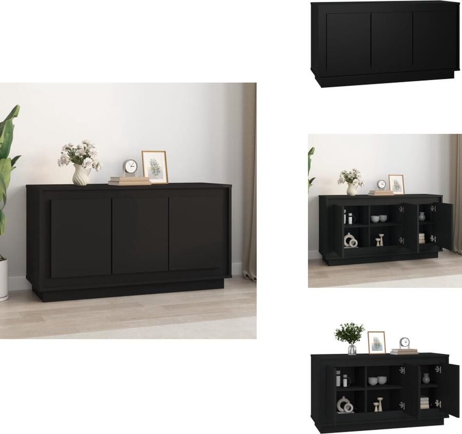 VidaXL Dressoir Dressoirs Kast Dressoirkast Dressoir 102x35x55 cm bewerkt hout zwart