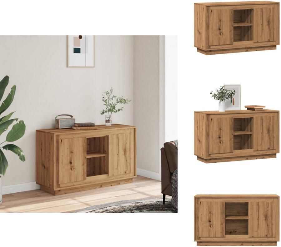 VidaXL Dressoir Dressoirs Kast Dressoirkast Dressoir 102x35x60 cm bewerkt hout artisanaal eikenkleurig
