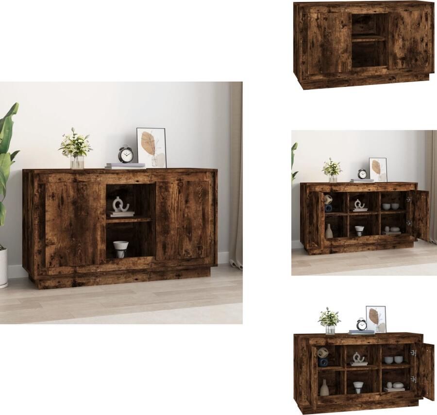 VidaXL Dressoir Dressoirs Kast Dressoirkast Dressoir 102x35x60 cm bewerkt hout gerookt eikenkleurig