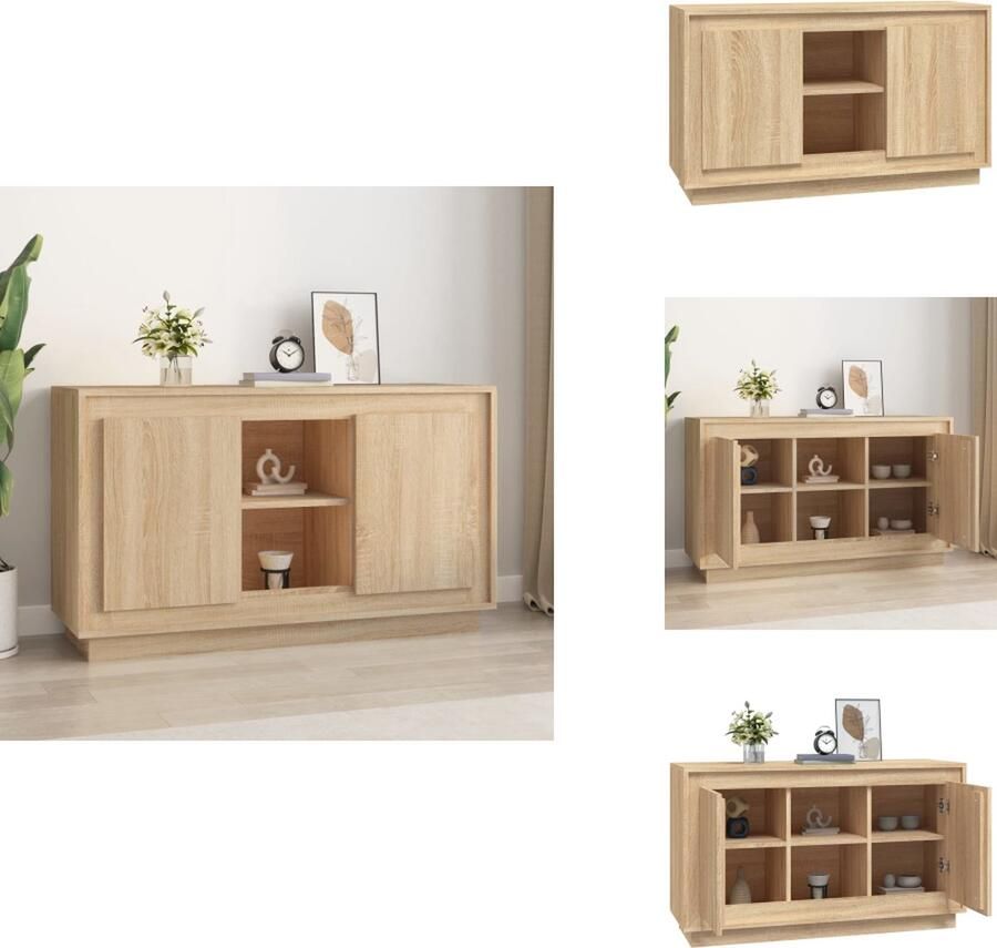 VidaXL Dressoir Dressoirs Kast Dressoirkast Dressoir 102x35x60 cm bewerkt hout sonoma eikenkleurig