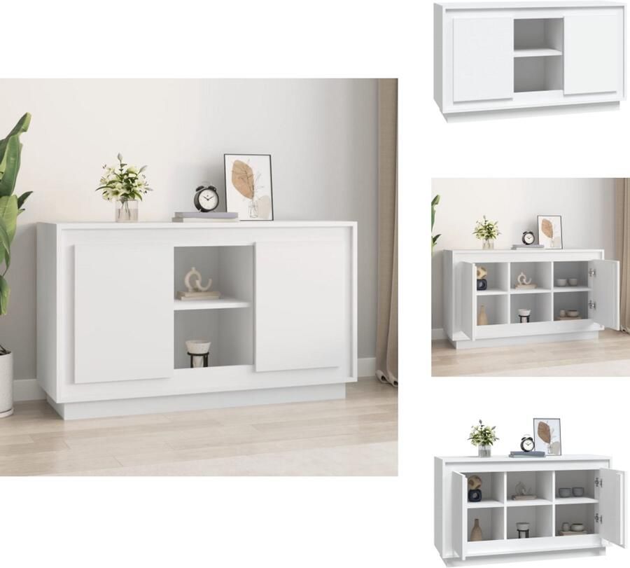 VidaXL Dressoir Dressoirs Kast Dressoirkast Dressoir 102x35x60 cm bewerkt hout wit