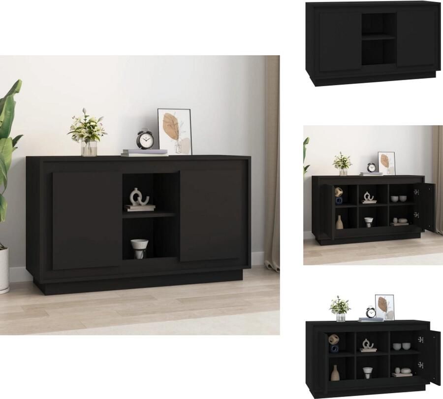 VidaXL Dressoir Dressoirs Kast Dressoirkast Dressoir 102x35x60 cm bewerkt hout zwart