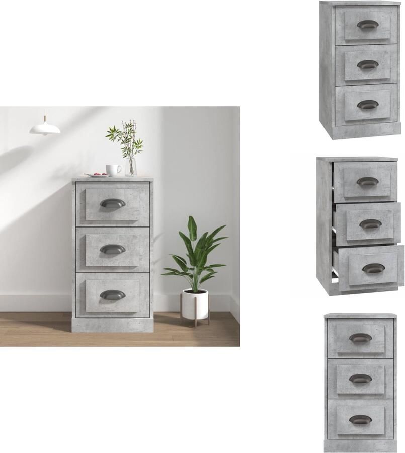VidaXL Dressoir Dressoirs Kast Dressoirkast Dressoir 36x35 5x67 5 cm bewerkt hout betongrijs