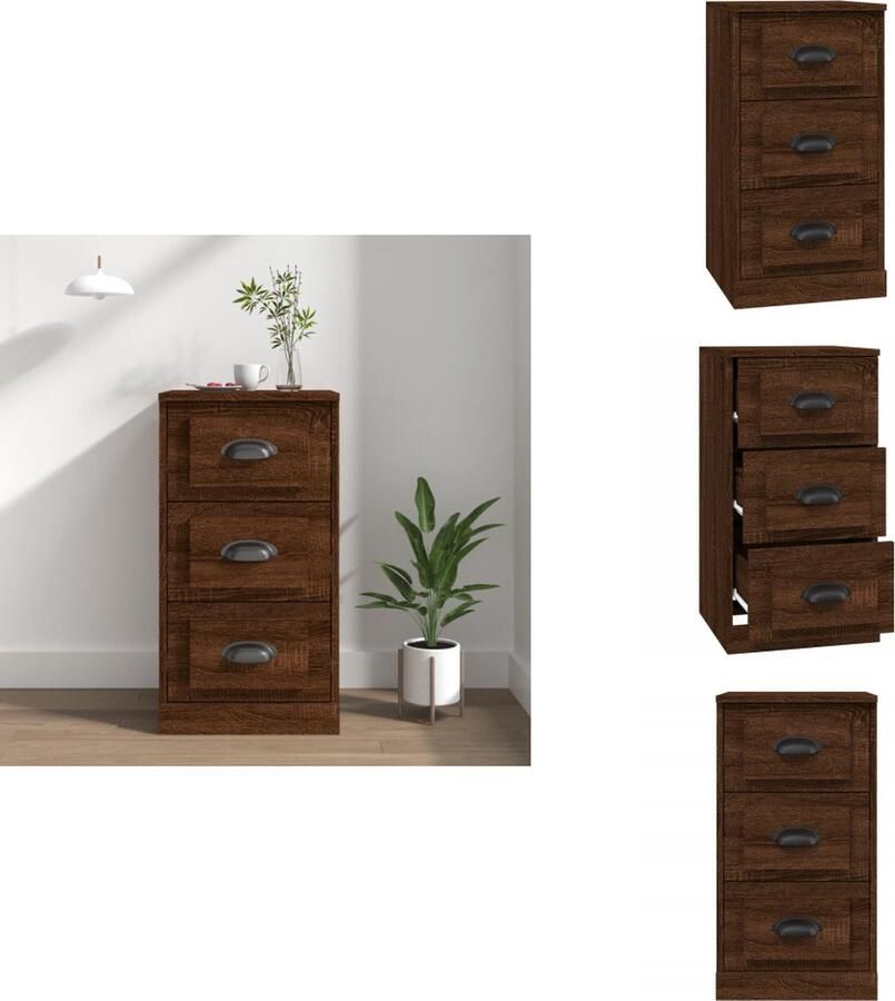 VidaXL Dressoir Dressoirs Kast Dressoirkast Dressoir 36x35-5x67-5 cm bewerkt hout bruineikenkleurig