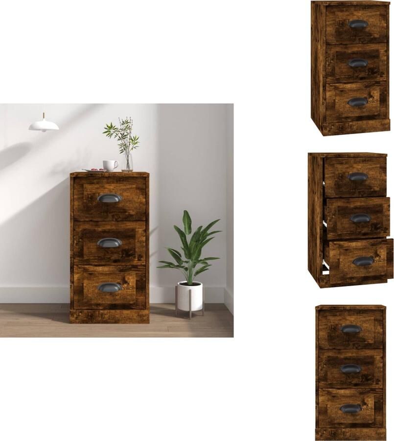VidaXL Dressoir Dressoirs Kast Dressoirkast Dressoir 36x35-5x67-5 cm bewerkt hout gerookt eikenkleurig