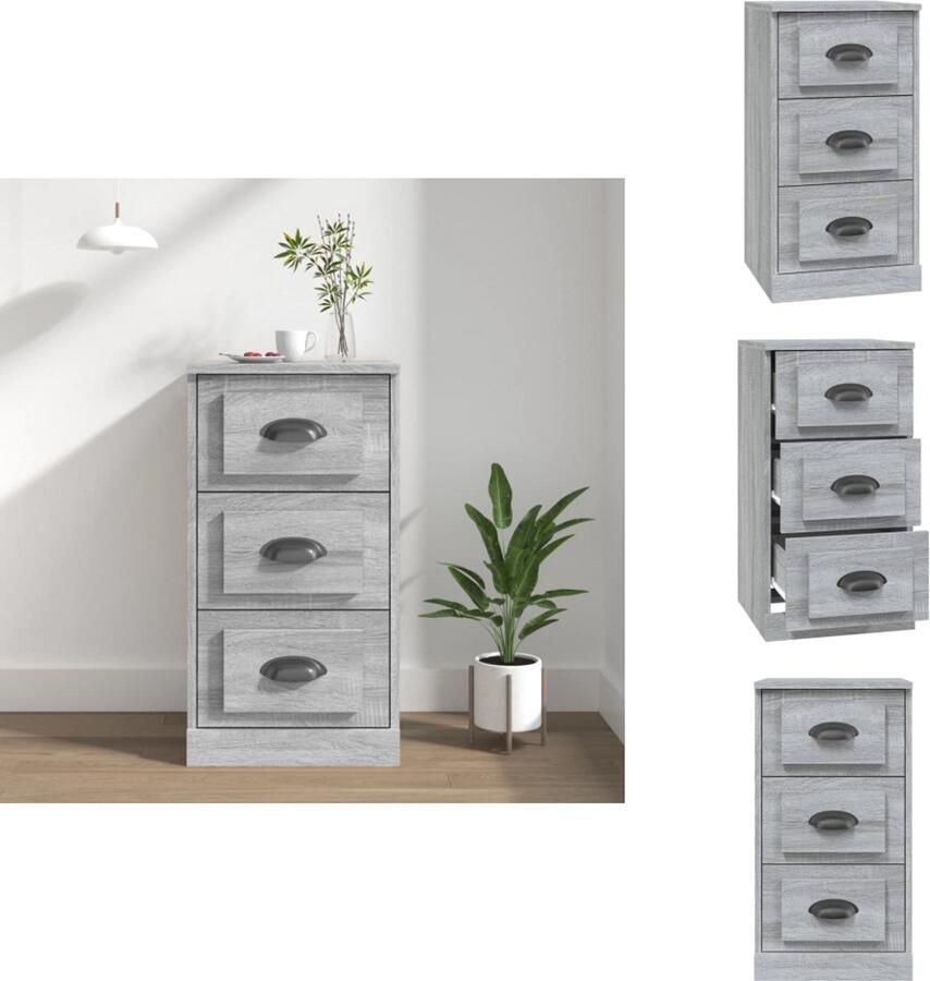 VidaXL Dressoir Dressoirs Kast Dressoirkast Dressoir 36x35 5x67 5 cm bewerkt hout grijs sonoma eikenkleurig