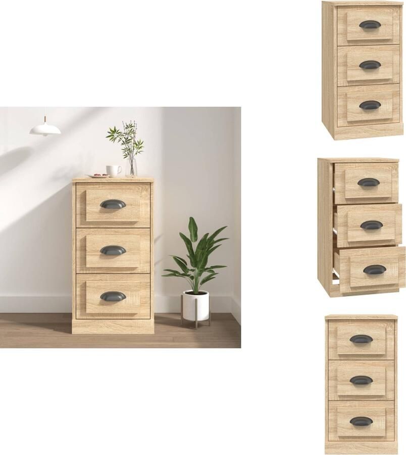 VidaXL Dressoir Dressoirs Kast Dressoirkast Dressoir 36x35-5x67-5 cm bewerkt hout sonoma eikenkleurig
