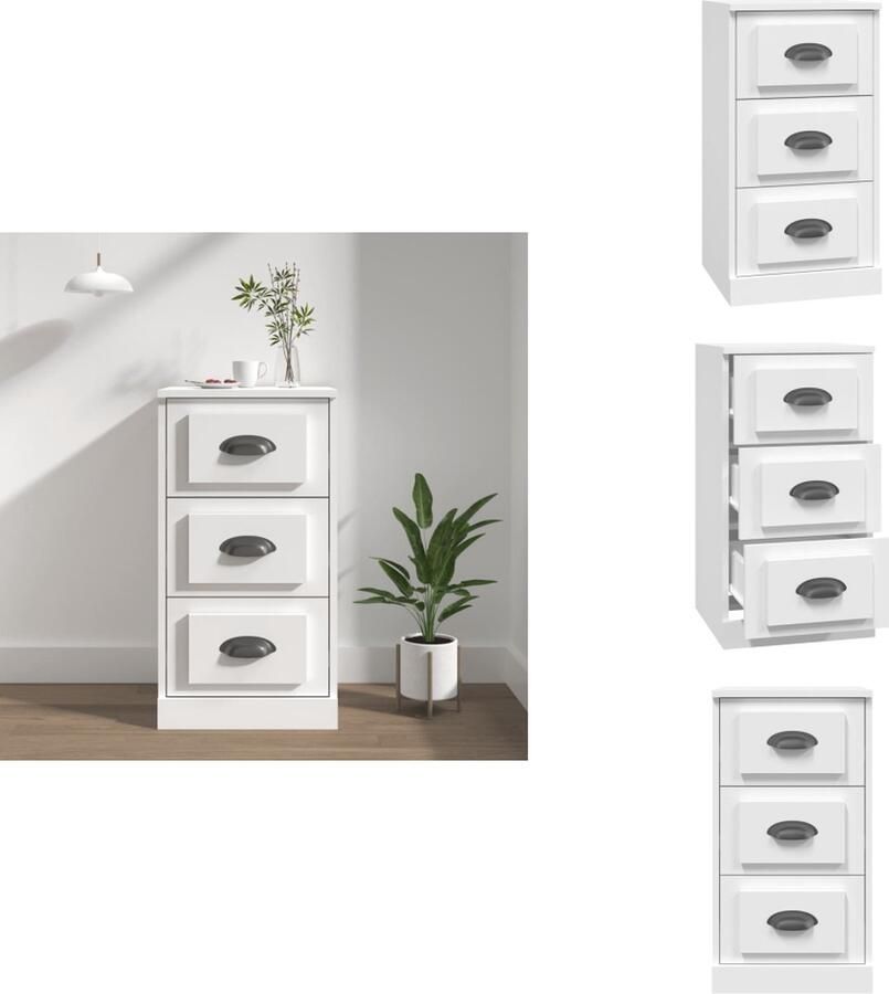 VidaXL Dressoir Dressoirs Kast Dressoirkast Dressoir 36x35-5x67-5 cm bewerkt hout wit