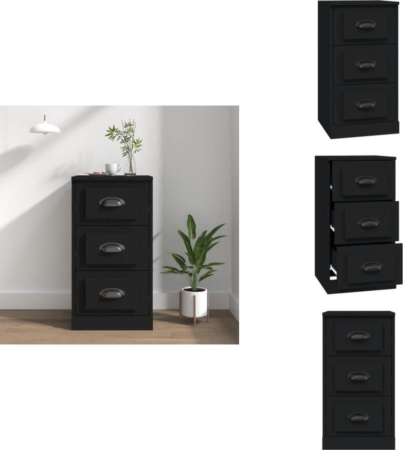 VidaXL Dressoir Dressoirs Kast Dressoirkast Dressoir 36x35-5x67-5 cm bewerkt hout zwart