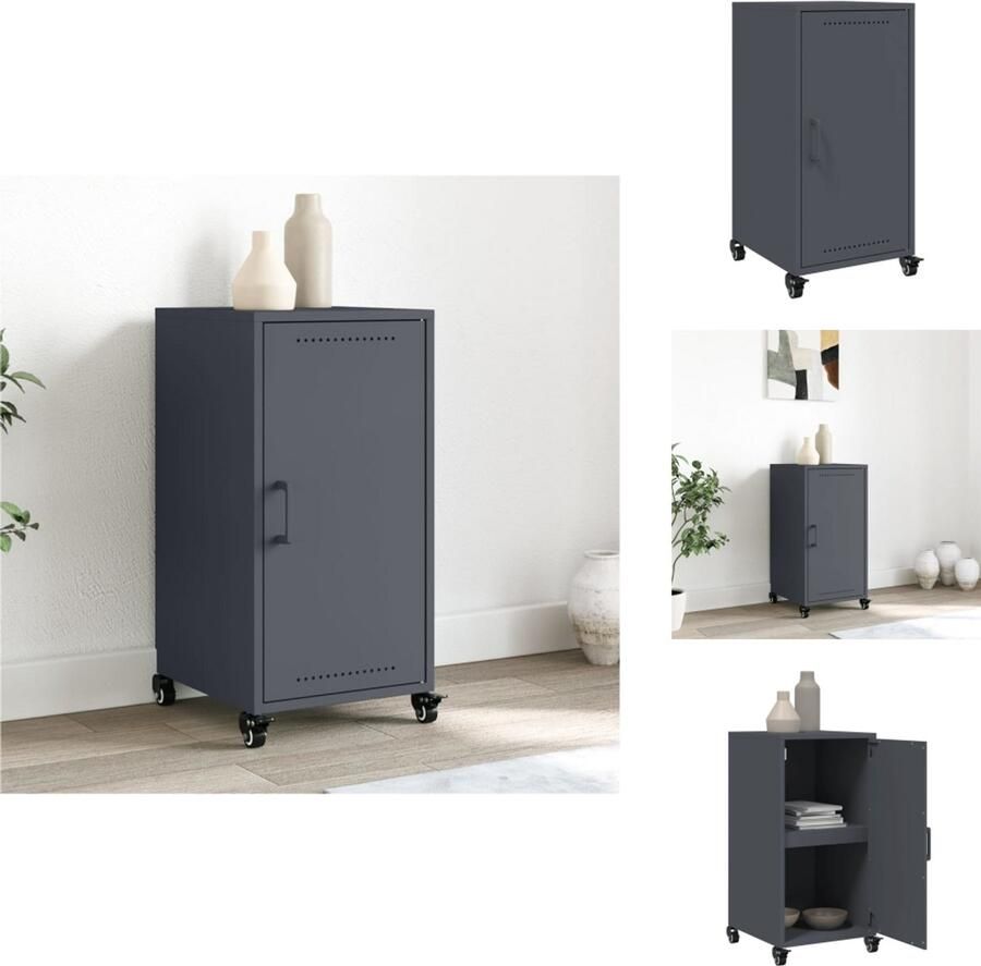 VidaXL Dressoir Dressoirs -kast Dressoirkast Dressoir 36x39x72 cm staal antracietkleurig