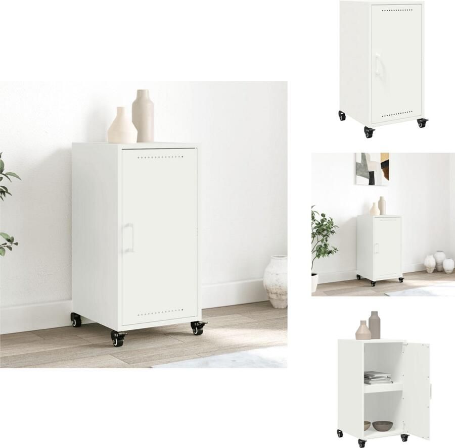 VidaXL Dressoir Dressoirs -kast Dressoirkast Dressoir 36x39x72 cm staal wit