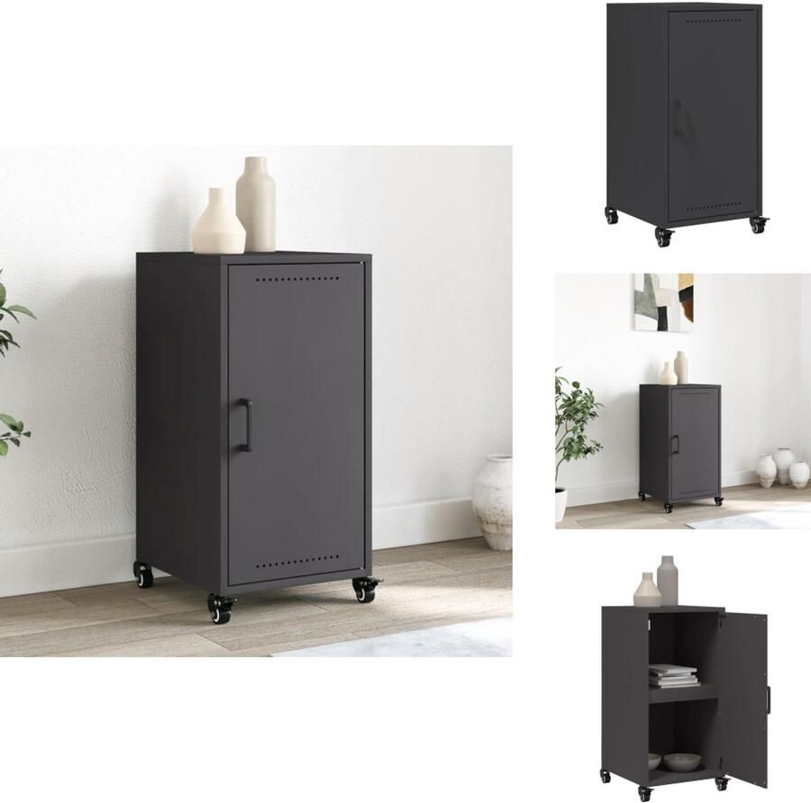 VidaXL Dressoir Dressoirs -kast Dressoirkast Dressoir 36x39x72 cm staal zwart