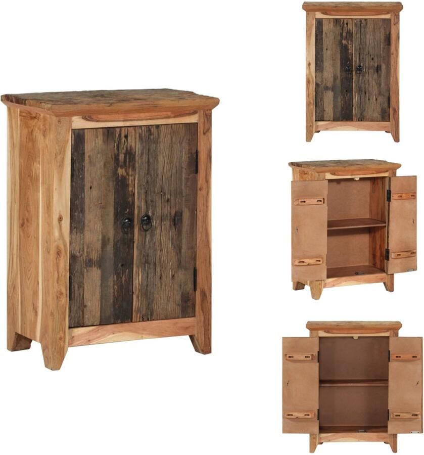 VidaXL Dressoir Dressoirs Kast Dressoirkast Dressoir 55x33x75 cm massief acaciahout en gerecycled hout