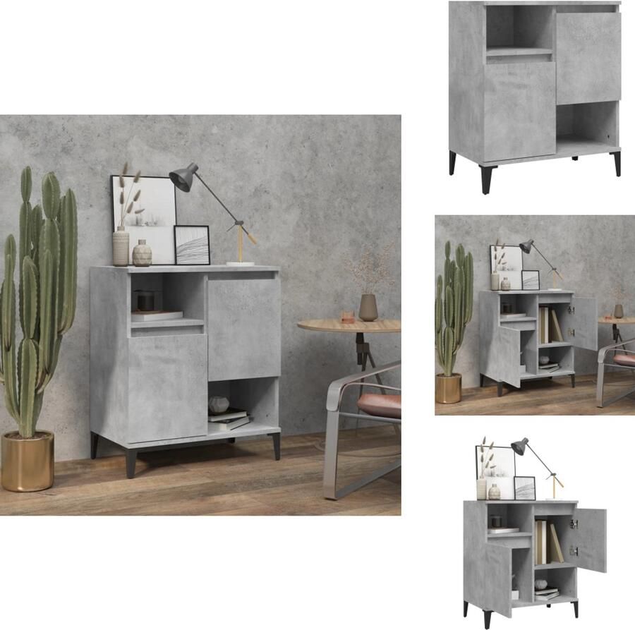 VidaXL Dressoir Dressoirs Kast Dressoirkast Dressoir 60x35x70 cm bewerkt hout betongrijs