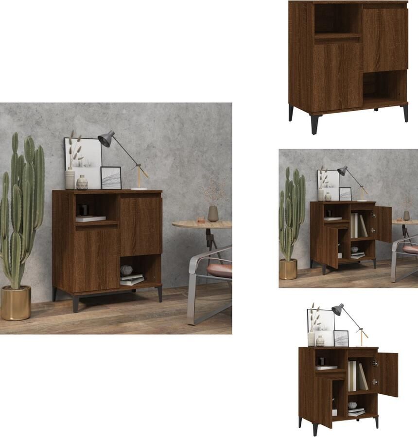 VidaXL Dressoir Dressoirs Kast Dressoirkast Dressoir 60x35x70 cm bewerkt hout bruineikenkleurig
