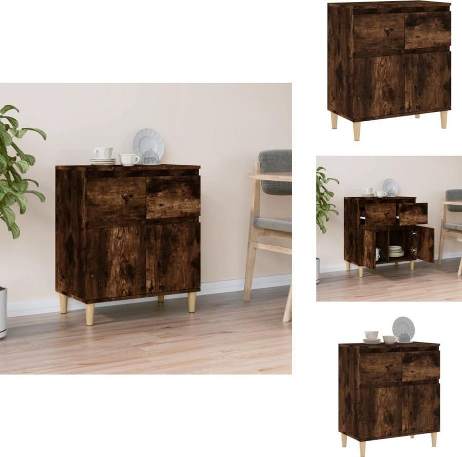 VidaXL Dressoir Dressoirs Kast Dressoirkast Dressoir 60x35x70 cm bewerkt hout gerookt eikenkleurig