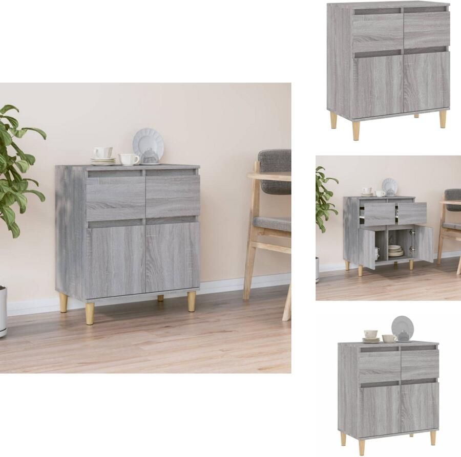 VidaXL Dressoir Dressoirs Kast Dressoirkast Dressoir 60x30x75 cm bewerkt hout grijs sonoma eikenkleurig