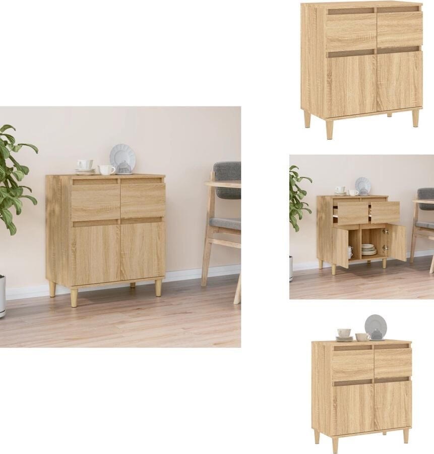 VidaXL Dressoir Dressoirs Kast Dressoirkast Dressoir 60x35x70 cm bewerkt hout sonoma eikenkleurig