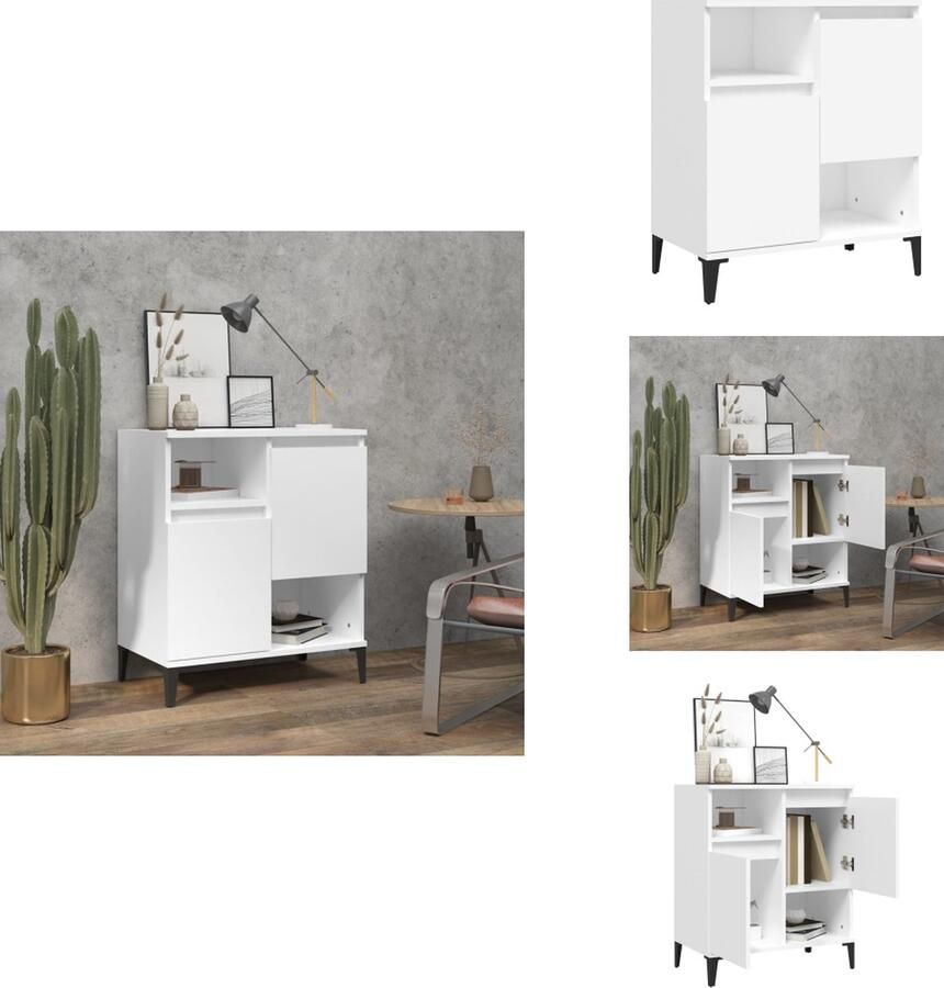 VidaXL Dressoir Dressoirs Kast Dressoirkast Dressoir 60x35x70 cm bewerkt hout wit