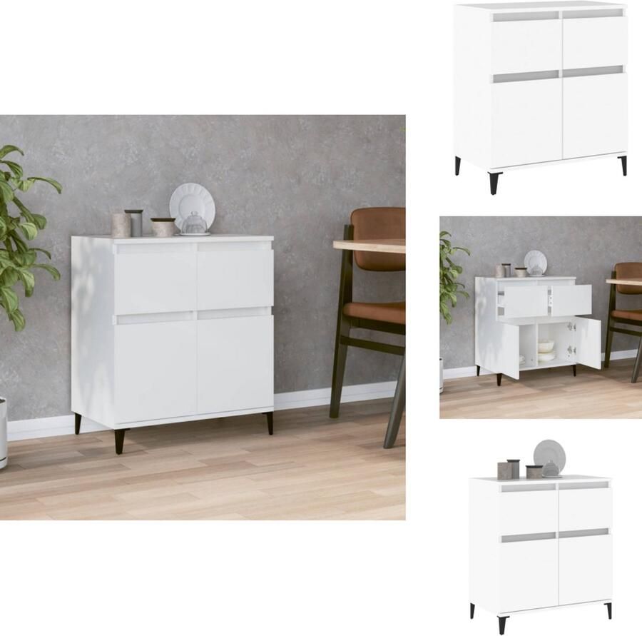 VidaXL Dressoir Dressoirs Kast Dressoirkast Dressoir 60x35x70 cm bewerkt hout wit