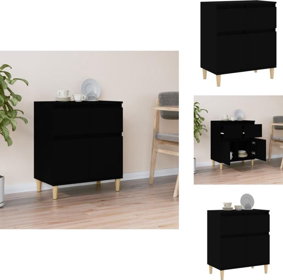 VidaXL Dressoir Dressoirs Kast Dressoirkast Dressoir 60x35x70 cm bewerkt hout zwart