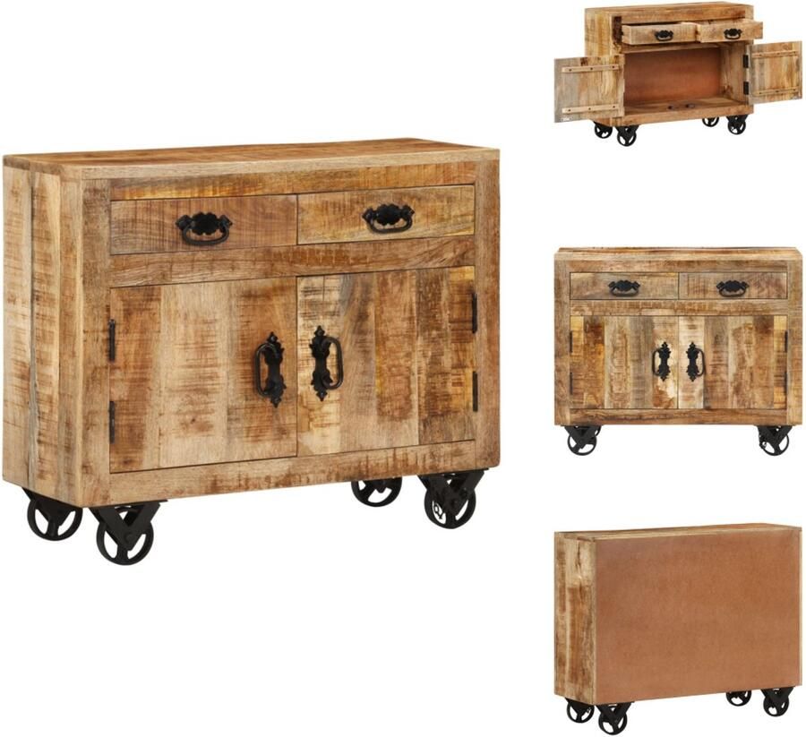 VidaXL Dressoir Dressoirs Kast Dressoirkast Dressoir 80x30x65 cm massief ruw mangohout