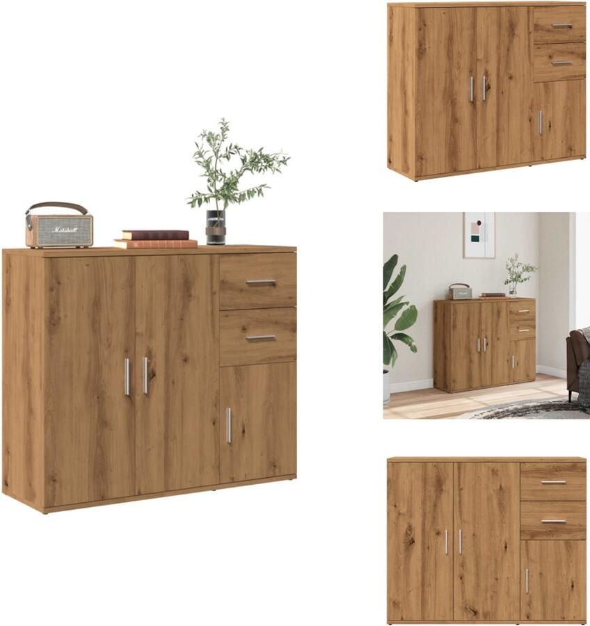 VidaXL Dressoir Dressoirs Kast Dressoirkast Dressoir 91x29 5x75 cm bewerkt hout artisanaal eikenkleurig