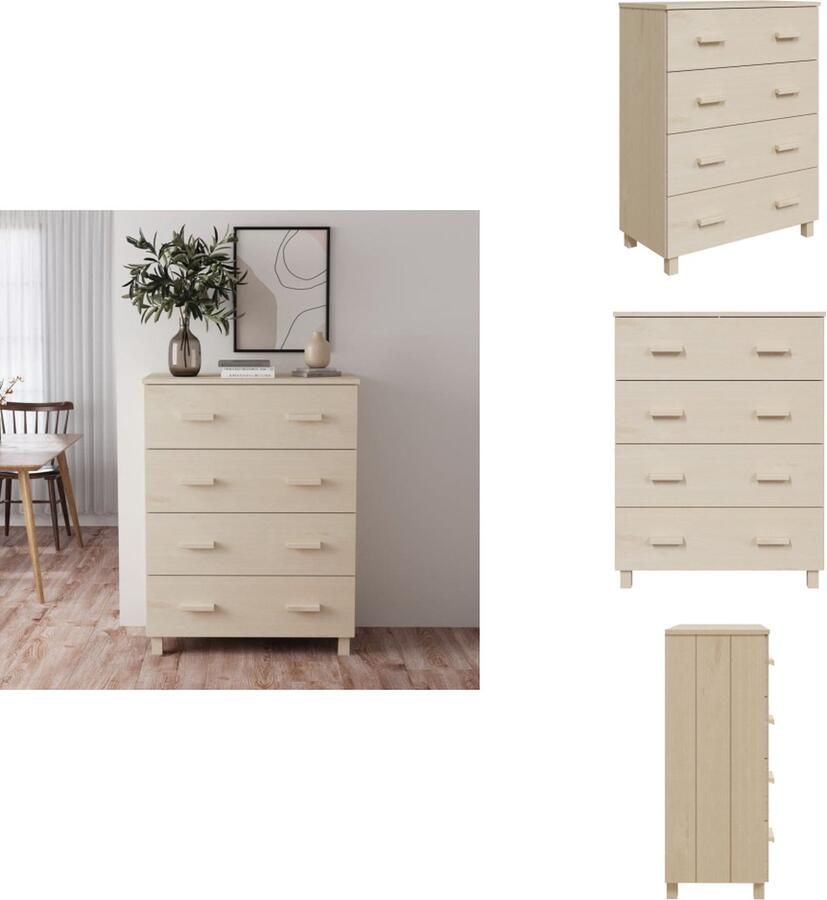 VidaXL Dressoir Dressoirs Kast Dressoirkast Dressoir HAMAR 79x40x103 5 cm massief grenenhout honingbruin