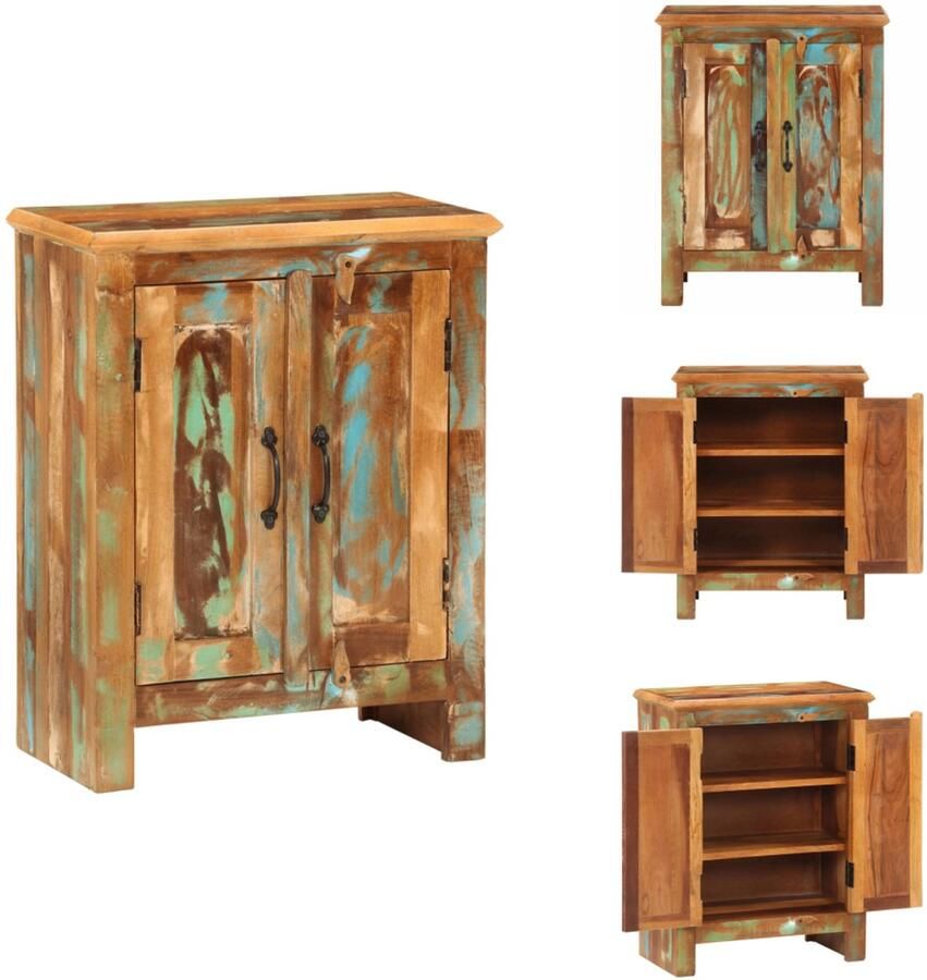 VidaXL Dressoir Dressoirs Kast Dressoirkast Dressoir met 2 deuren 55x30x70 cm massief gerecycled hout
