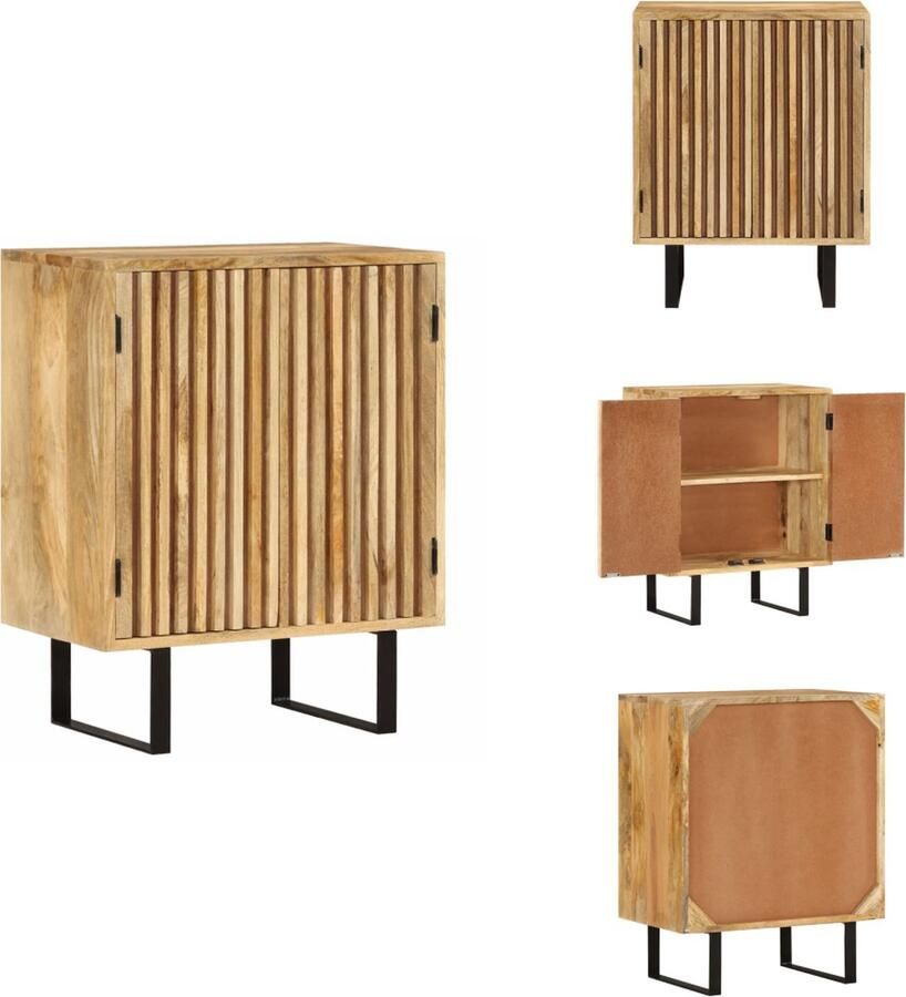 VidaXL Dressoir Dressoirs Kast Dressoirkast Dressoir met 2 deuren 55x35x70 cm massief mangohout