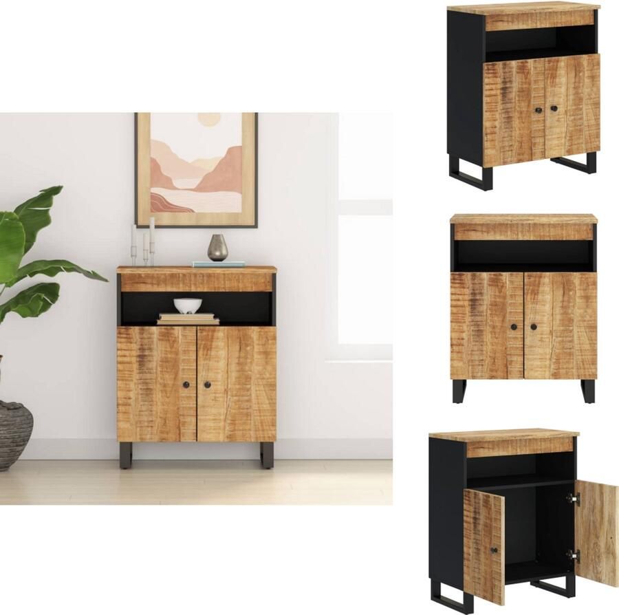 VidaXL Dressoir Dressoirs Kast Dressoirkast Dressoir met 2 deuren 60x33x75 cm massief mangohout
