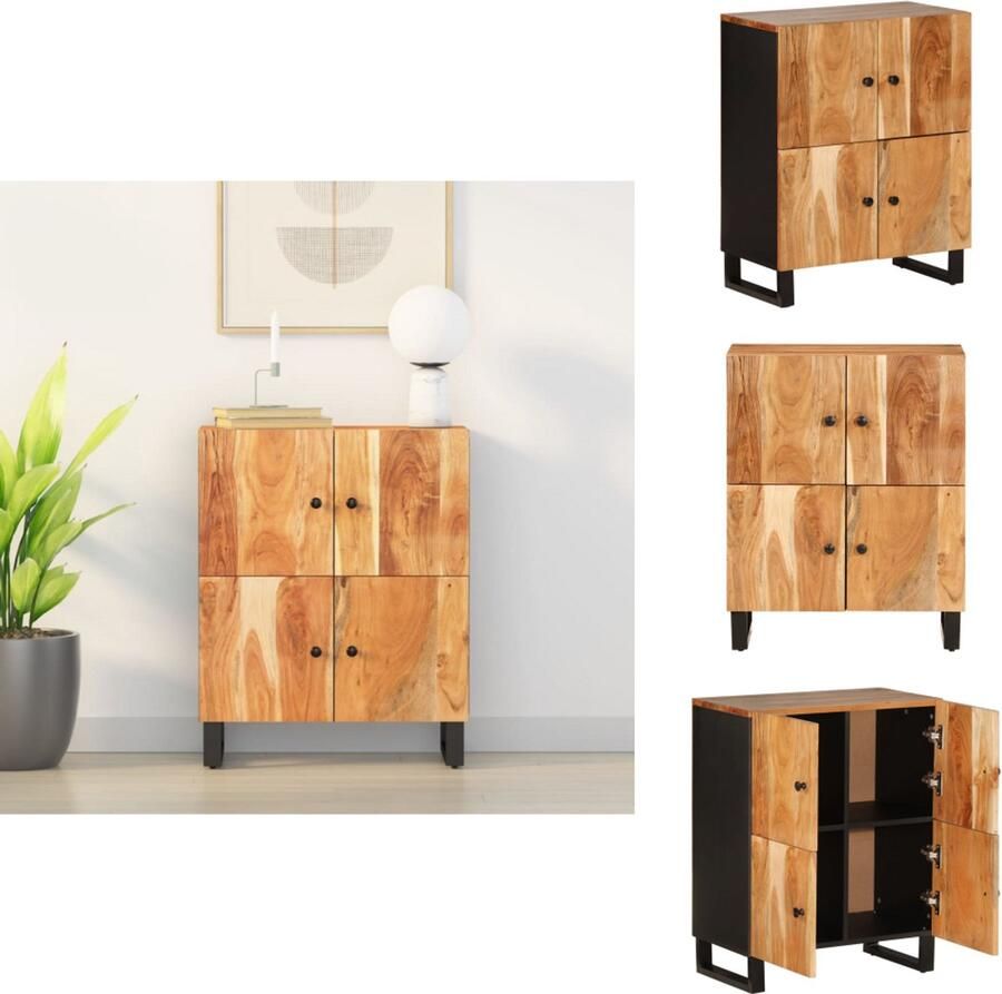 VidaXL Dressoir Dressoirs Kast Dressoirkast Dressoir met 4 deuren 60x33x75 cm massief acaciahout