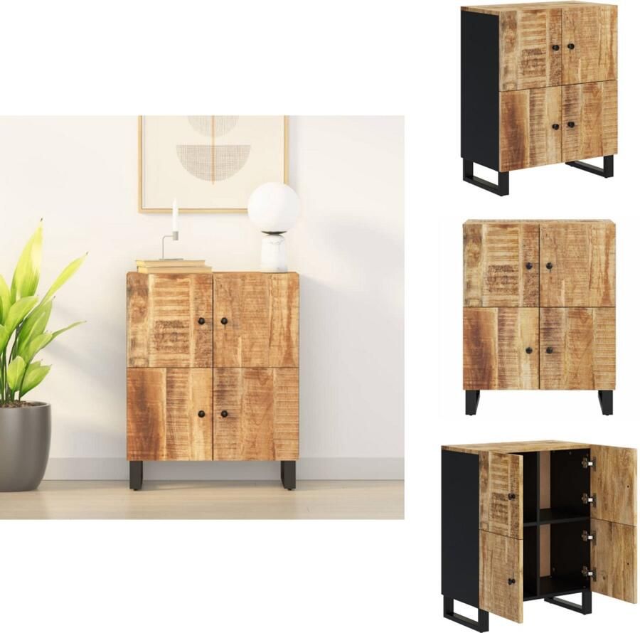VidaXL Dressoir Dressoirs Kast Dressoirkast Dressoir met 4 deuren 60x33x75 cm massief mangohout