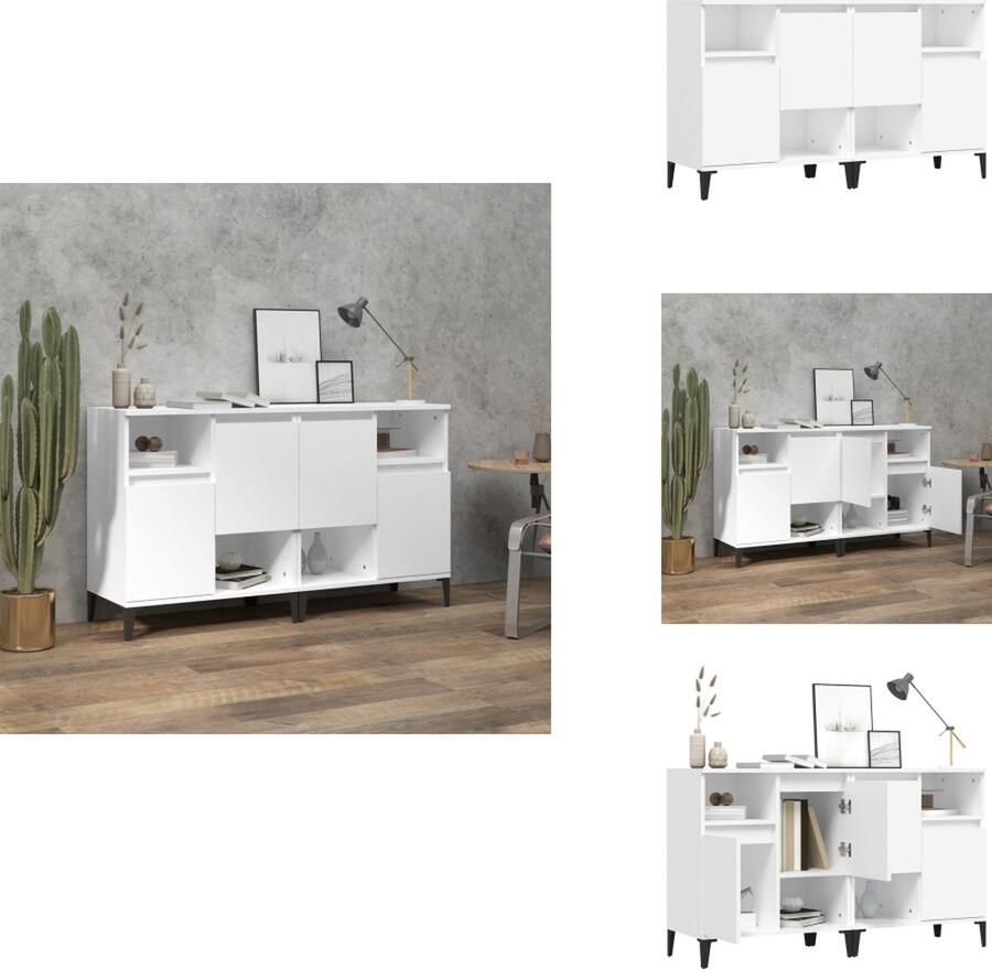 VidaXL Dressoir Dressoirs Kast Dressoirkast Dressoirs 2 st 60x35x70 cm bewerkt hout wit