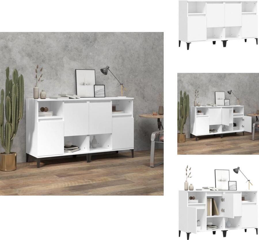 VidaXL Dressoir Dressoirs Kast Dressoirkast Dressoirs 2 st 60x35x70 cm bewerkt hout wit