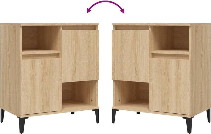 VidaXL Dressoir Dressoirs Kast Dressoirkast Dressoirs 3 st 60x35x70 cm bewerkt hout sonoma eikenkleurig