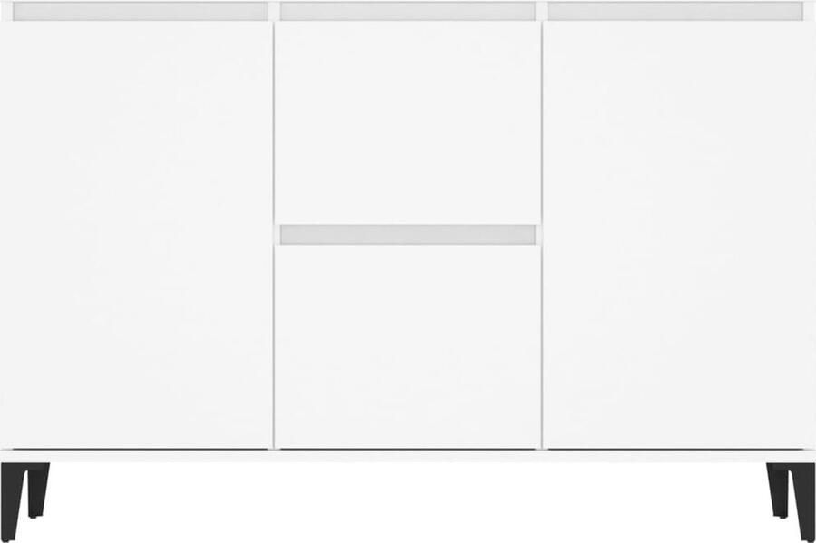 VidaXL Dressoir Industrieel 104 x 35 x 70 cm Wit Spaanplaat Metaal Keukenkast